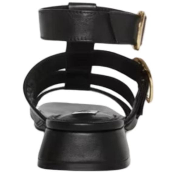 Steve Madden Aylin Black Leather Strappy Sandals Gold Buckles Size 7.5 NEW - Picture 4 of 9